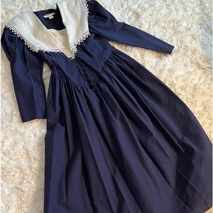 Scott McClintock Vintage Dress w Linen Peter Pan  Collar